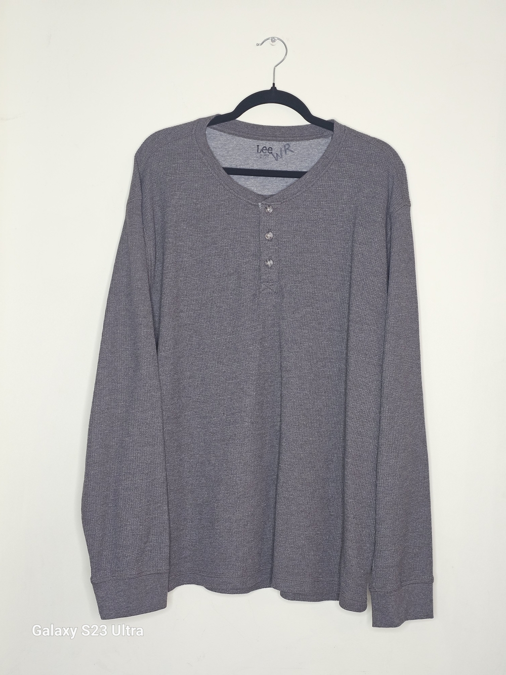 Lee Men’s Long Sleeve Henley Shirt - Gray
